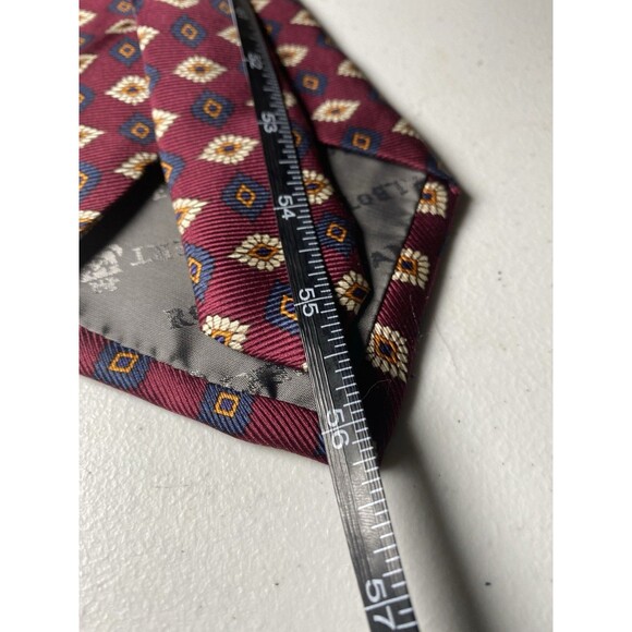 ROBERT TALBOTT  Men's Silk Necktie USA Designer Geometric Red EUC - Picture 8 of 8